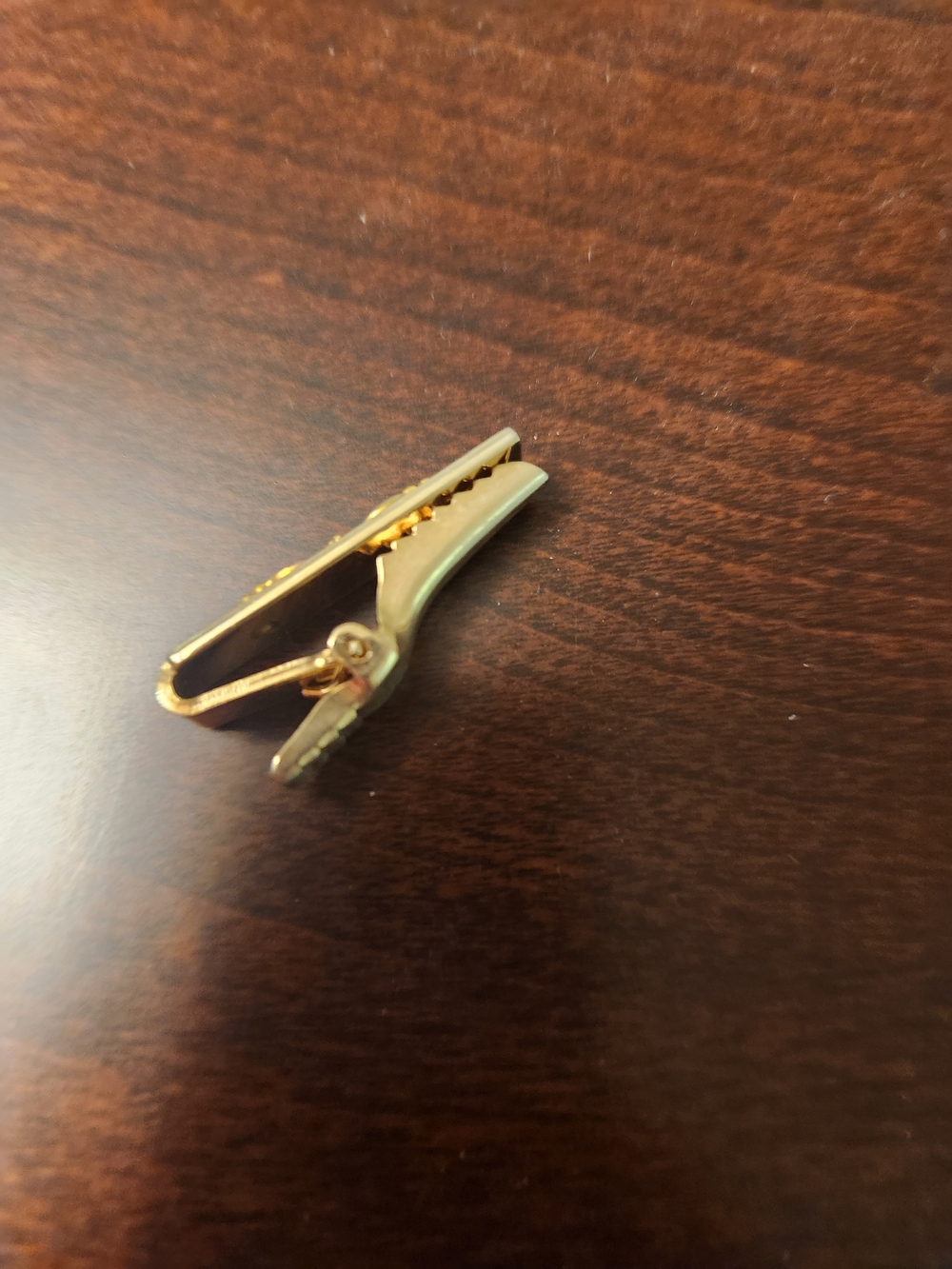 Gold-Tone Floral Accent Men's Tie Clip - Gold and Rose Gold - Picture 2 of 2